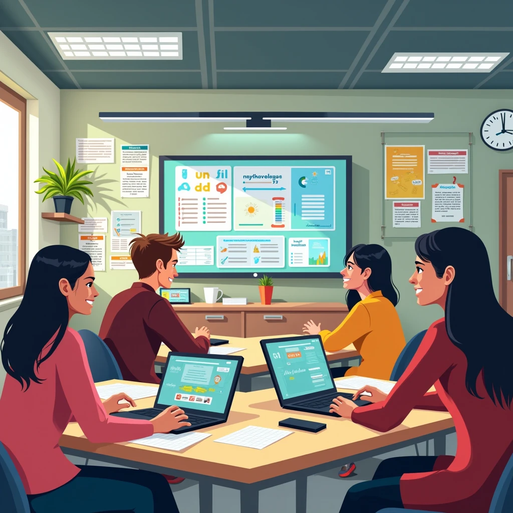 Modern language learning classroom at Chalvornthap